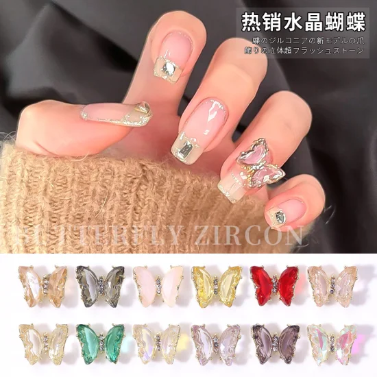 DIY Crystal Nail Rhinestones Amor Forma de Corazón